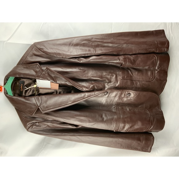 Quince Jackets & Blazers - Quince Women's 100% Leather Blazer Brown M NEW